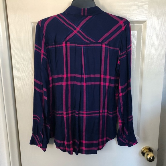 NWT Rails Hunter plaid shirt Lipstick/navy small S - Picture 2 of 3